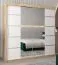 200 cm breiter Schiebetürenschrank mit 10 Fächern und 2 Türen | Farbe: Sonoma Eiche / Weiß | Laminiert Abbildung