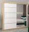 200 cm breiter Schiebetürenschrank mit 2 Türen | 10 Fächer | 2 Kleiderstangen | Farbe: Sonoma Eiche / Weiß Abbildung