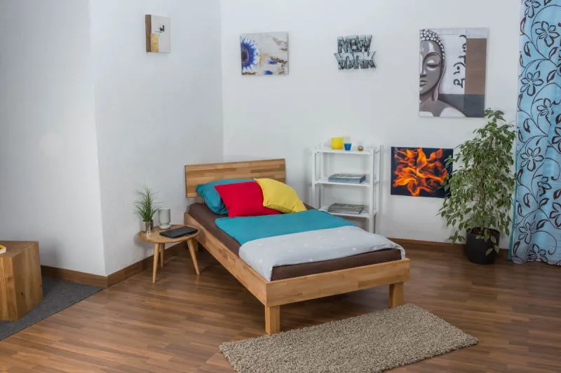 Jugendbett Wooden Nature 02 Kernbuche massiv geölt  - Liegefläche 100 x 200 cm (B x L) 