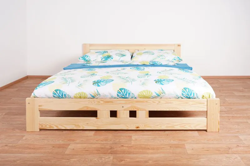 Doppelbett / Gästebett 39 inkl. Lattenrost, Farbe: Natur, massiv - 180 x 200 cm (B x L)