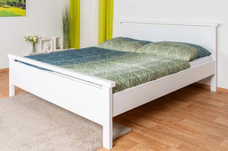 Modernes Jugendbett Kiefer Massivholz 69, in Weiß, inkl. Lattenrost, Liegefläche 180 x 200 cm, professionell verarbeitet, hohe Stabilität