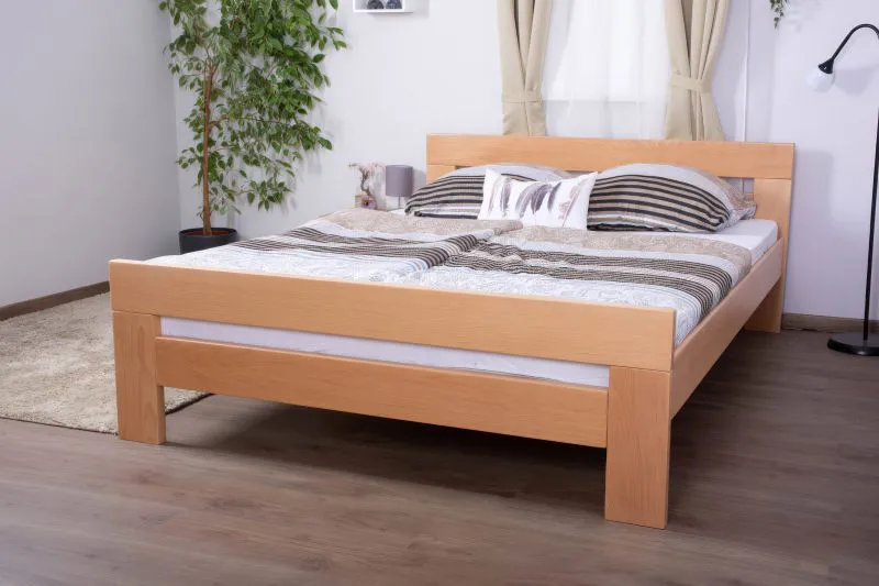 Doppelbett "Easy Premium Line" K6 in Überlänge,180 x 220 cm Buche Vollholz massiv Natur