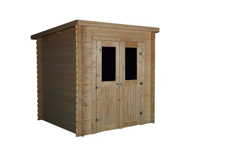 Holz-Gartenhütte 1,98 x 2,08 Meter (inkl. Dach) | Naturbelassen | Pultdach Abbildung