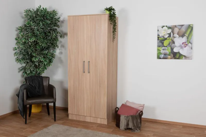 82 cm breiter Kleiderschrank mit 2 Türen | Farbe: Braun Abbildung