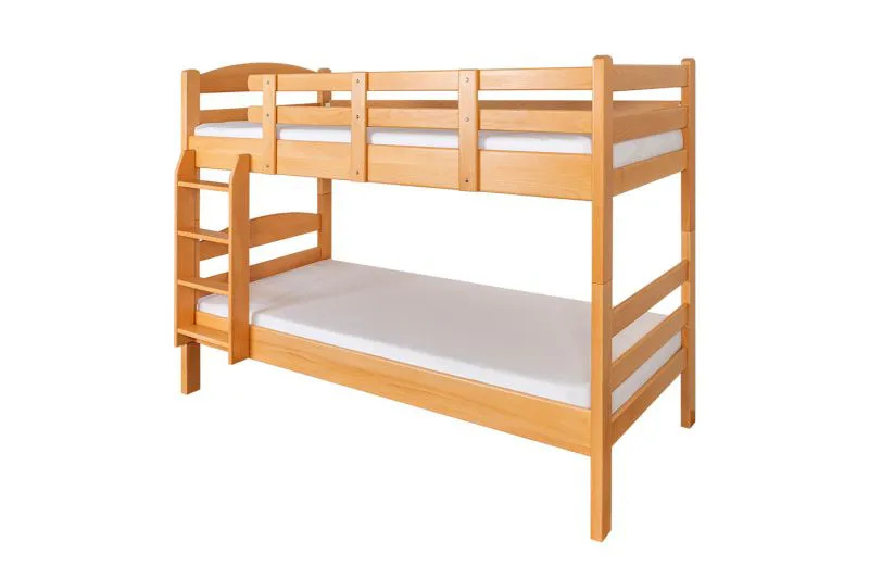 Etagenbett für Jugendliche 90 x 190 cm | Massivholz: Buche | Natur Lackiert | umbaubar in 2 Einzelbetten | inkl. Rollroste Abbildung