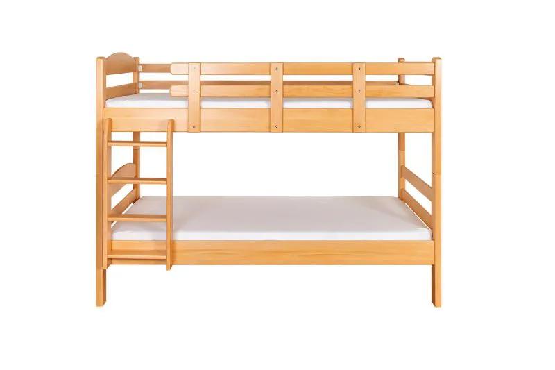Etagenbett für Jugendliche 90 x 200 cm | Massivholz: Buche | Natur Lackiert | umbaubar in 2 Einzelbetten | inkl. Rollroste Abbildung
