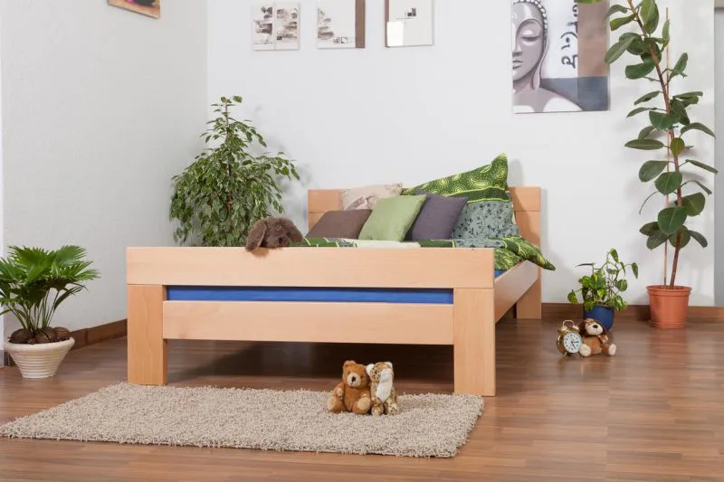Bett 140 x 200 cm Buche massiv Natur Abbildung