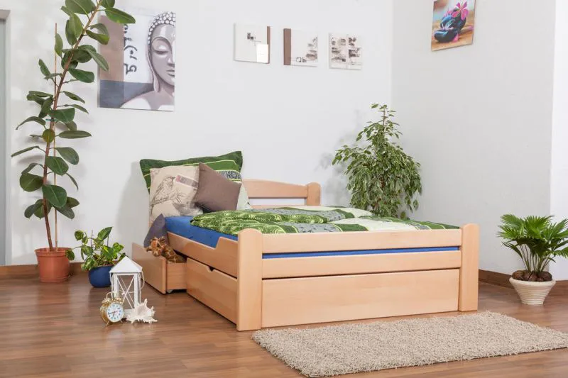 Buche Holzbett 140 x 200 cm Natur Abbildung