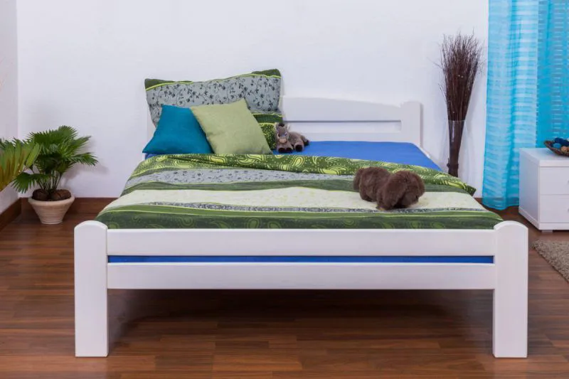 Bett 160 x 200 cm Buche massiv Weiß Abbildung