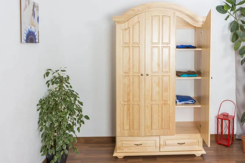 Echtholz Schrank, Farbe: Natur 224x133x60 cm Abbildung
