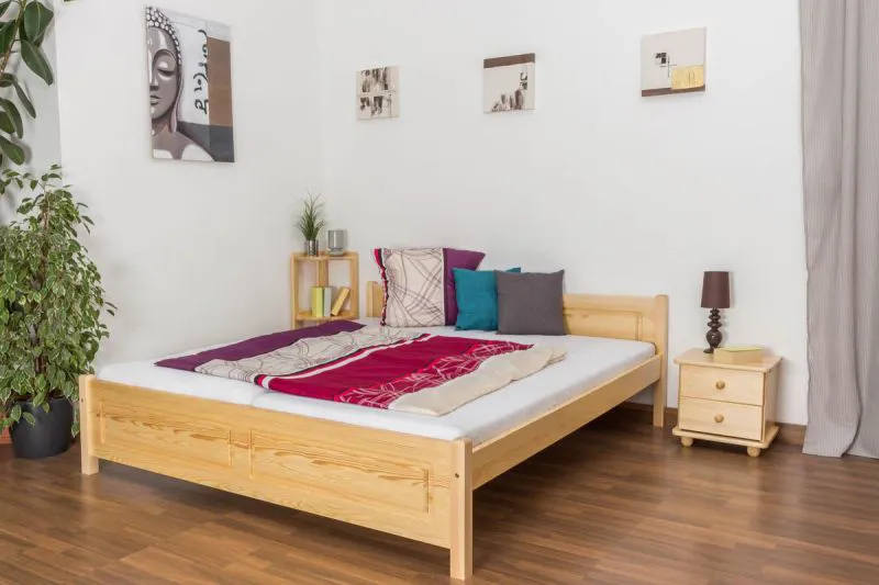 Holzbett 180 x 200 cm Kiefer massiv Natur Abbildung