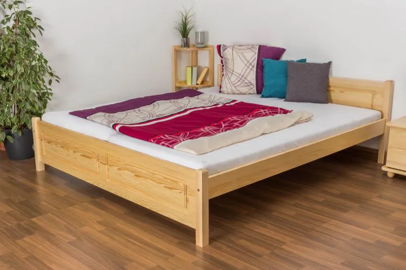 Holzbett 180 x 200 cm Kiefer massiv Natur mit Lattenrost Abbildung