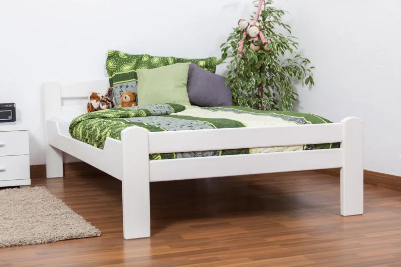 Weißes Buche Holzbett 120 x 200 cm Weiß Abbildung