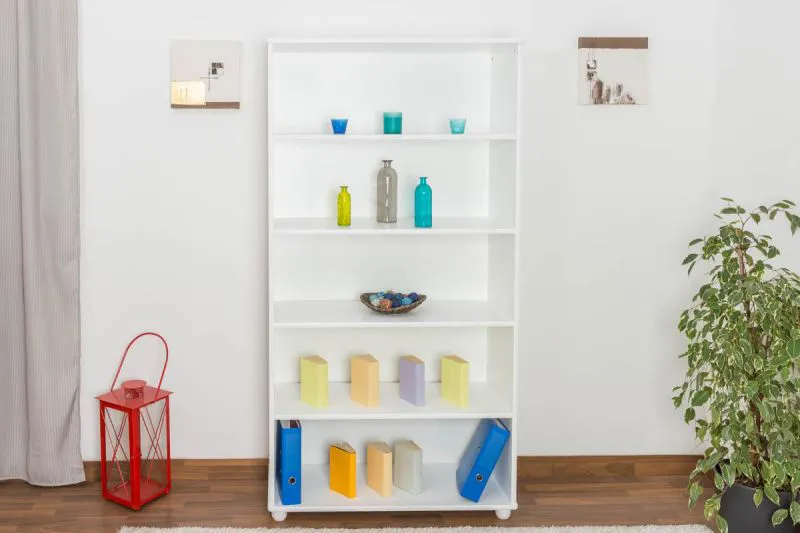 Regal - 100 cm breit, Kiefer Holz-Massiv, Farbe: Weiß Abbildung