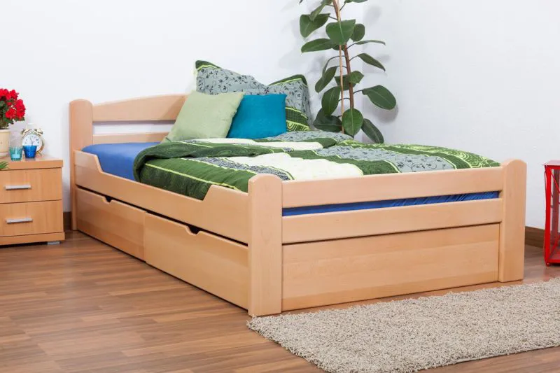 Buche Holzbett Bettgestell 120 x 200 cm Natur Abbildung