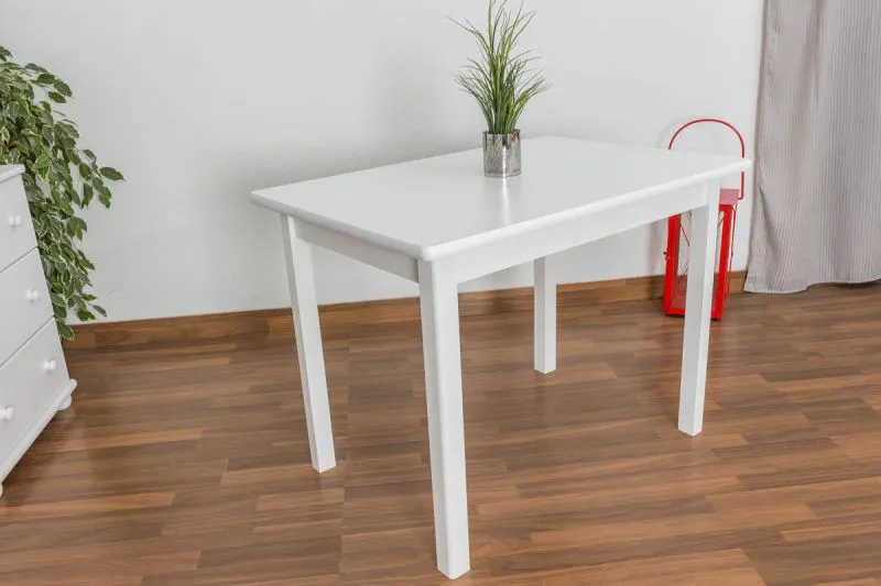 Esstisch 70x100 cm Kiefer massiv, Farbe: Weiß Abbildung