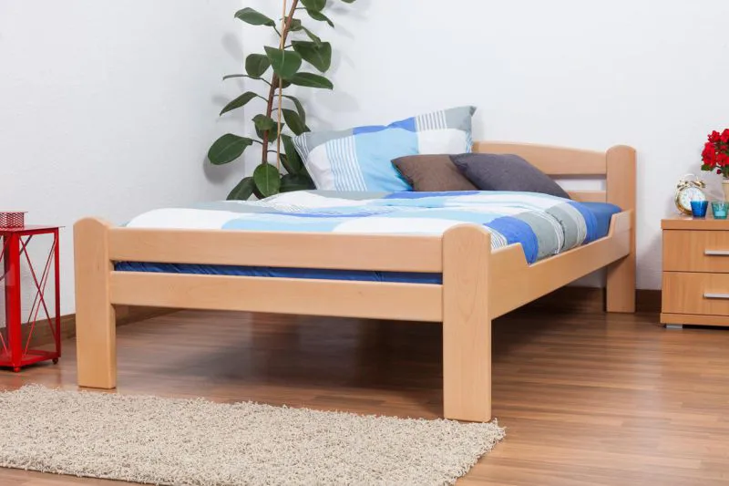 Buche Massivholzbett 120 x 200 cm Natur Abbildung