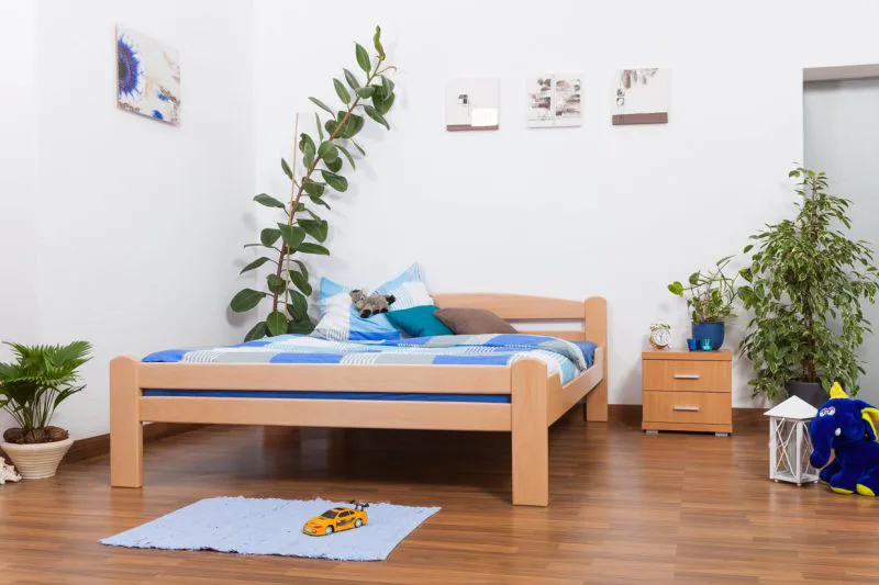 Buche Holzbett 160 x 200 cm Natur Abbildung