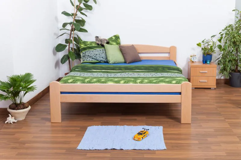 Bett Buche 160 x 200 cm Natur Abbildung