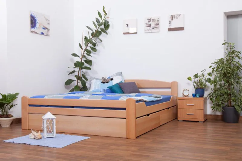 Holzbett Buche 180 x 200 cm Natur Abbildung