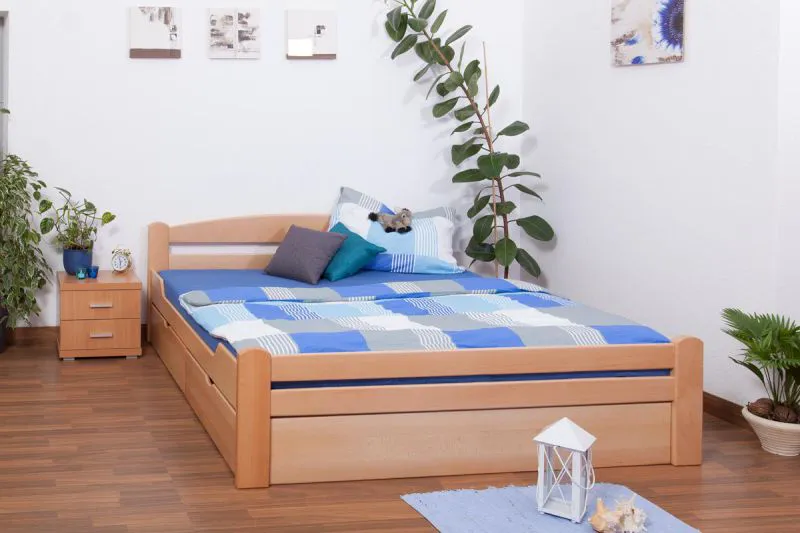 Bett Buche 180 x 200 cm Natur Abbildung