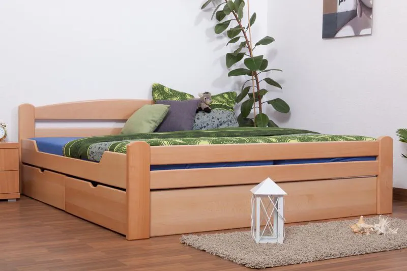 Buche Bett 180 x 200 cm Natur Abbildung