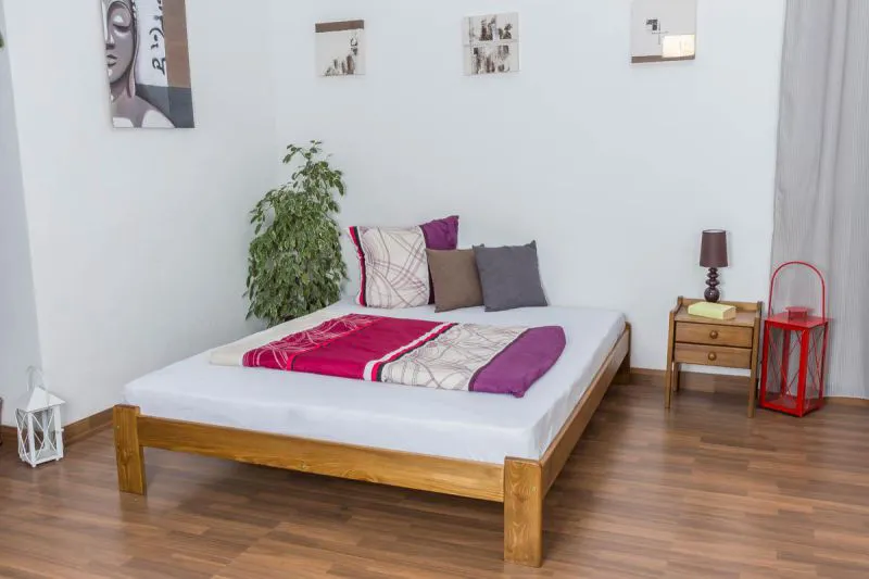 Bett 160 x 200 cm Kiefer Eiche Abbildung