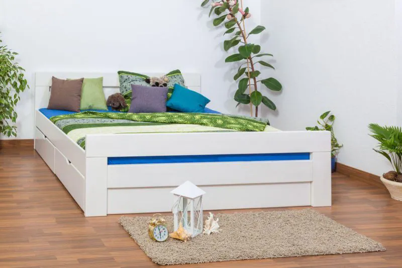 Holzbett Buche 180 x 200 cm Weiß Abbildung