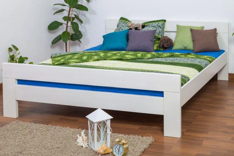 Holzbett Buche 180 x 200 cm Weiß Abbildung