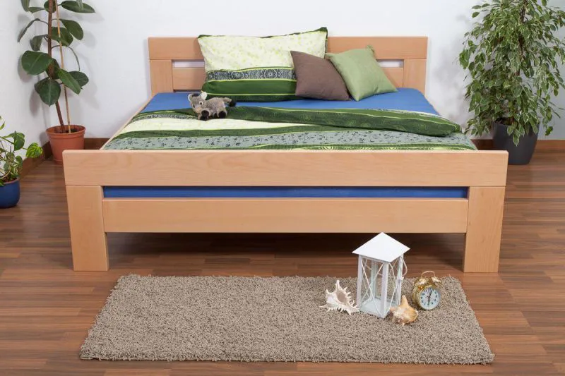 Bett 180 x 200 cm Buche massiv Natur Abbildung