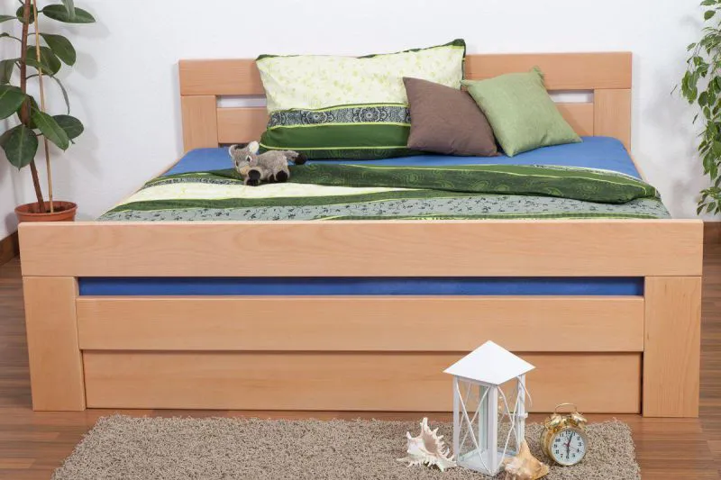 Ausziehbett 180 x 200 cm Buche Natur mit 2 Schublade(n) Abbildung