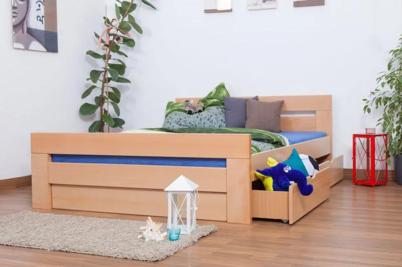 Bett 160 x 200 cm Buche Natur Abbildung