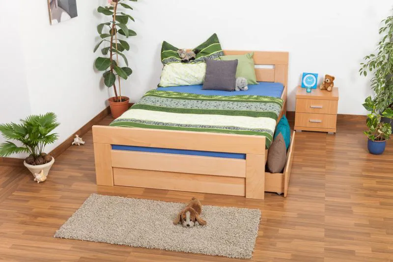 Bett 140 x 200 cm Buche Natur Abbildung