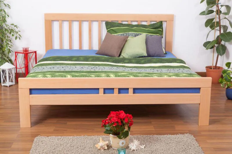 Buche Bett 180 x 200 cm Natur Abbildung
