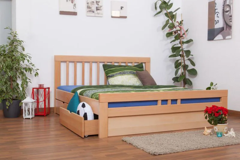 Holzbett Bettgestell Buche 180 x 200 cm Natur Abbildung