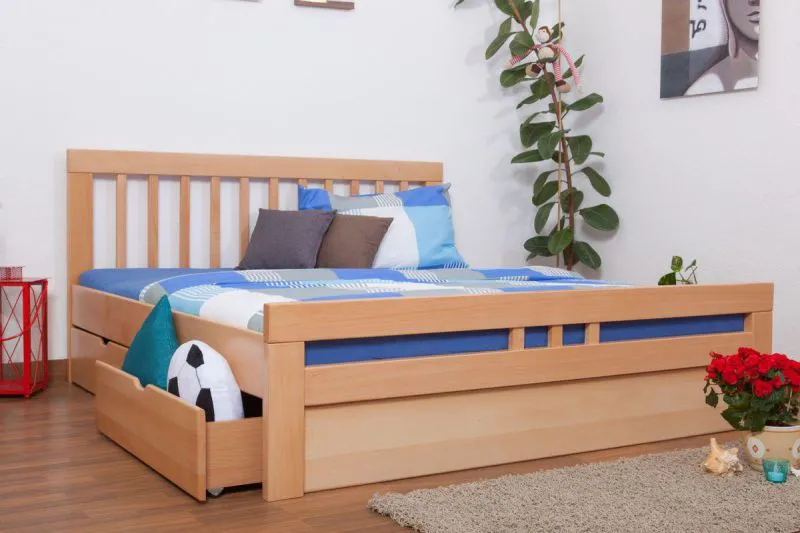 Buche Holzbett 180 x 200 cm Natur Abbildung