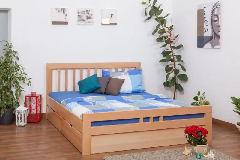 Bettgestell Buche 180 x 200 cm Natur Abbildung