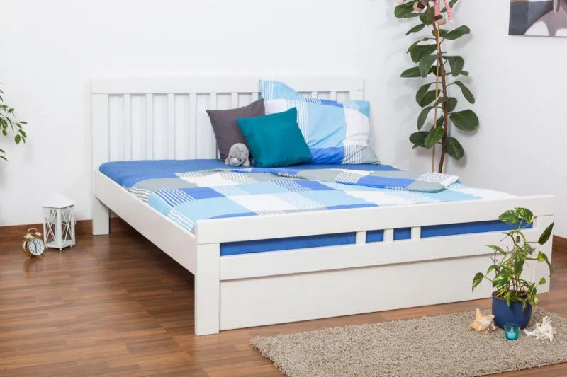 Massivholzbett Buche 180 x 200 cm Weiß Abbildung