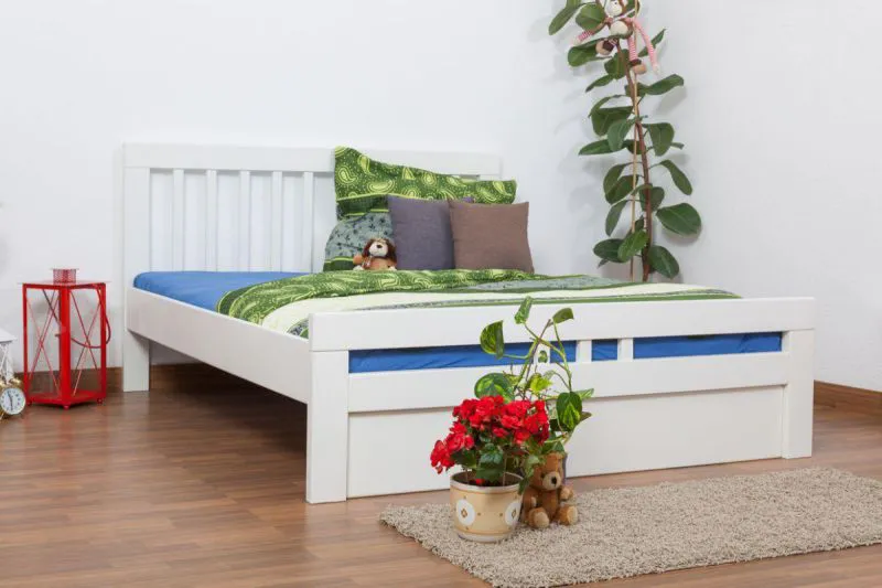 Holzbett Bettgestell Buche 160 x 200 cm Weiß Abbildung