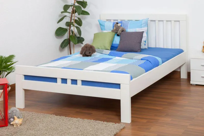 Weißes Buche Bett 140 x 200 cm Weiß Abbildung
