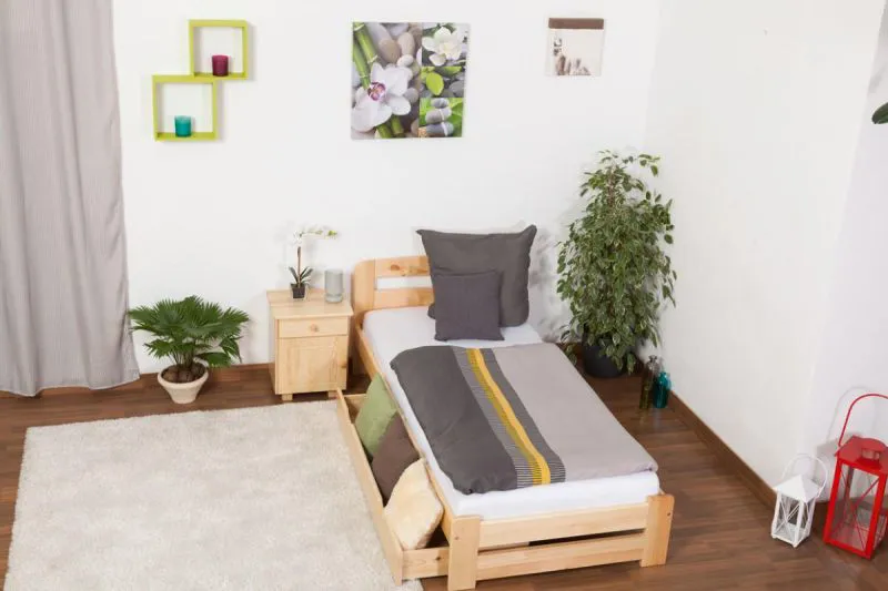 Massivholzbett Kiefer 160 x 200 cm Natur Abbildung