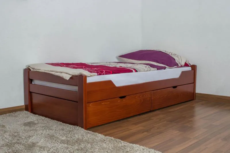 Buche Bett mit Schublade 90 x 200 cm Kirsche Abbildung