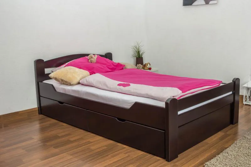 Bett Buche 120 x 200 cm Schokobraun Abbildung