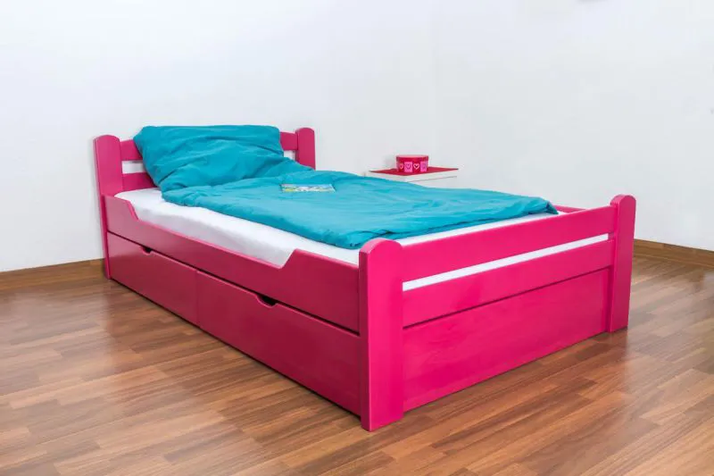 Buche Holzbett 120 x 200 cm Rosa Abbildung