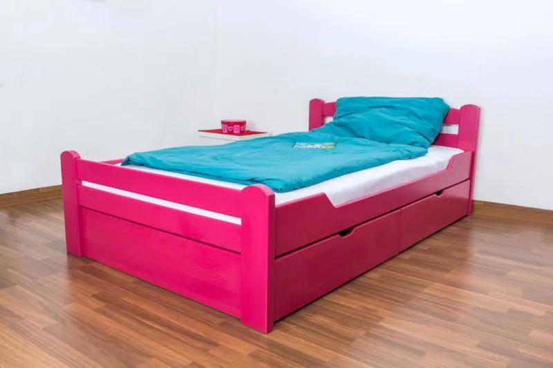 Bett Buche 120 x 200 cm Rosa Abbildung