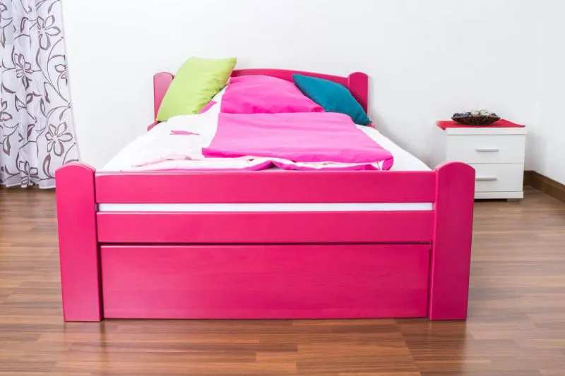 Bett 120 x 200 cm Buche Rosa Abbildung