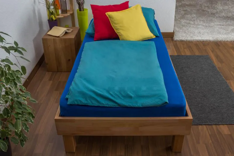 Massivholz Bettgestell Kernbuche 90 x 200 cm geölt Abbildung
