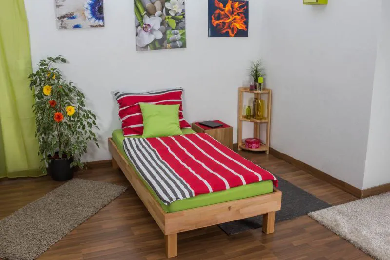 Massivholzbett Kernbuche 90 x 200 cm geölt Abbildung