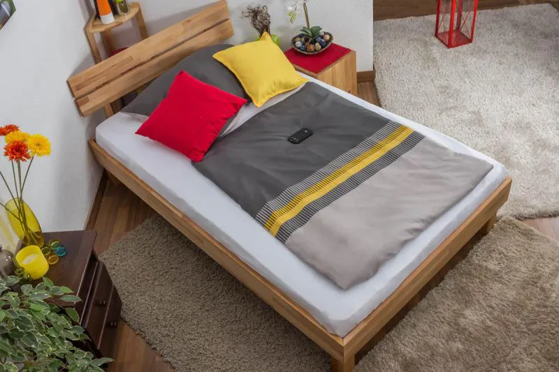 Bett Kernbuche massiv 120 x 200 cm geölt Abbildung