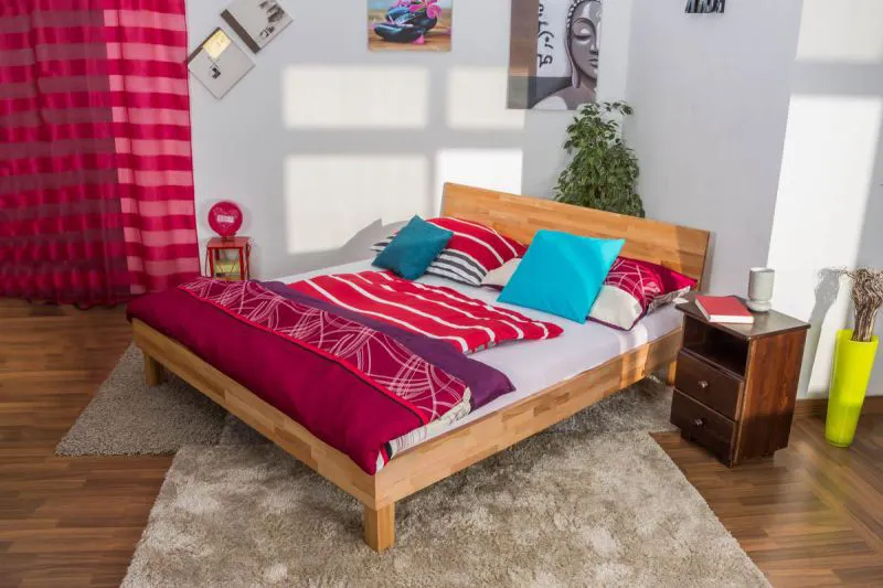 Holzbett Bettgestell Kernbuche 180 x 200 cm geölt Abbildung